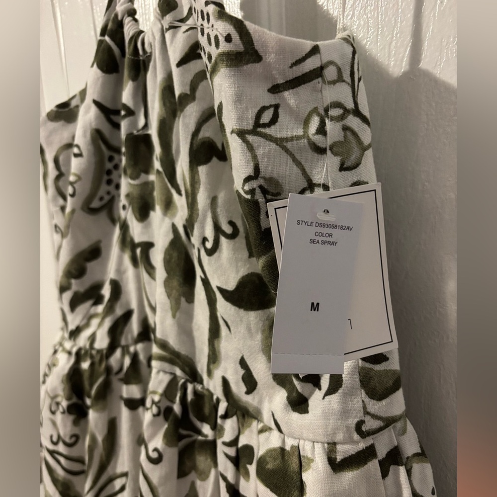 NWT 1State Green Leaf Print Maxi Dress - Picture 5 of 8